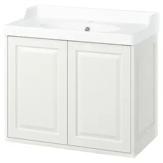 TÄNNFORSEN / RUTSJÖN wash-stnd w doors/wash-basin, white, 82x49x74 cm