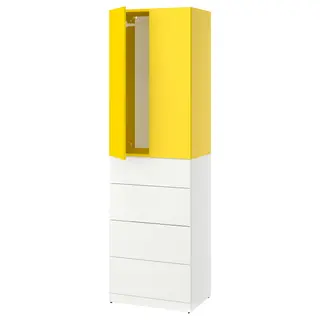 LASTARE wardrobe combination, white/yellow, 60x42x201 cm