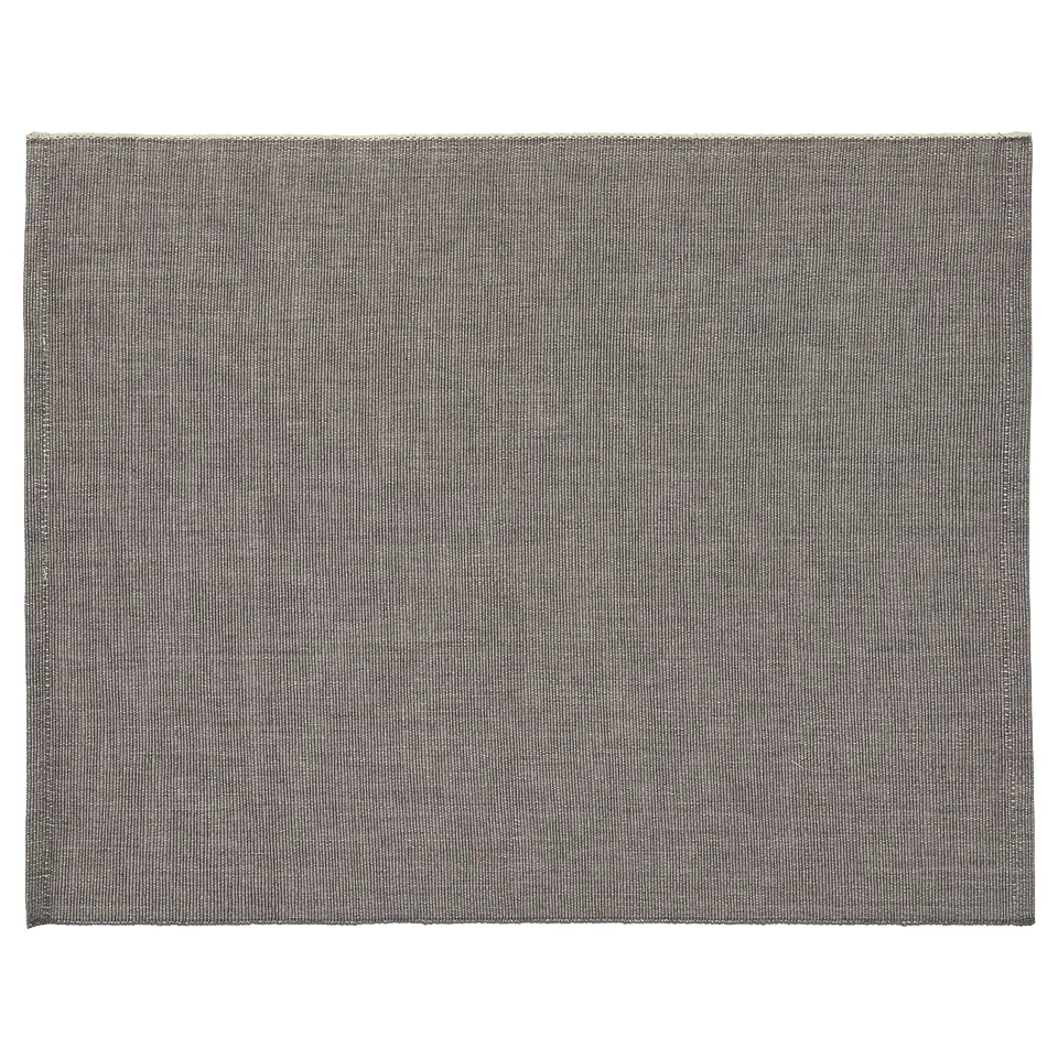 SVARTSENAP, grey cotton place mat, rectangular with textured stripes.