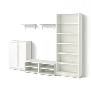 BILLY / BESTÅ TV storage combination, white, 280x40x202 cm