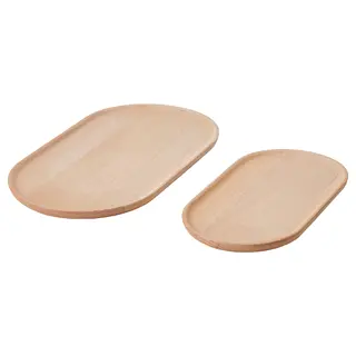 SMÖRLING serving tray, set of 2, beech