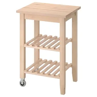 BEKVÄM kitchen trolley, birch, 58x50 cm