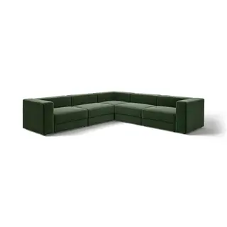 JÄTTEBO modular corner sofa, 6 seat, Johanneshov dark green, Height 71 x Depth 95 cm