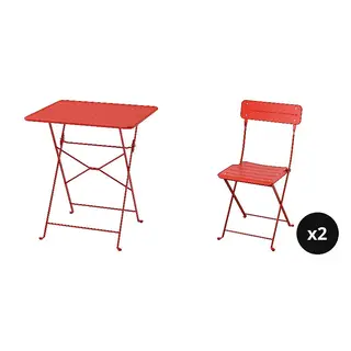 SUNDSÖ set: gateleg table + folding chair x2