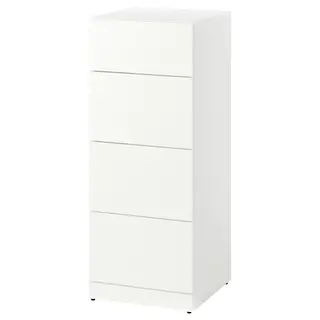 LASTARE chest of 4 drawers, white, 40x42x100 cm