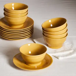 SANDSKÄDDA set: bowl x8 + side plate x8