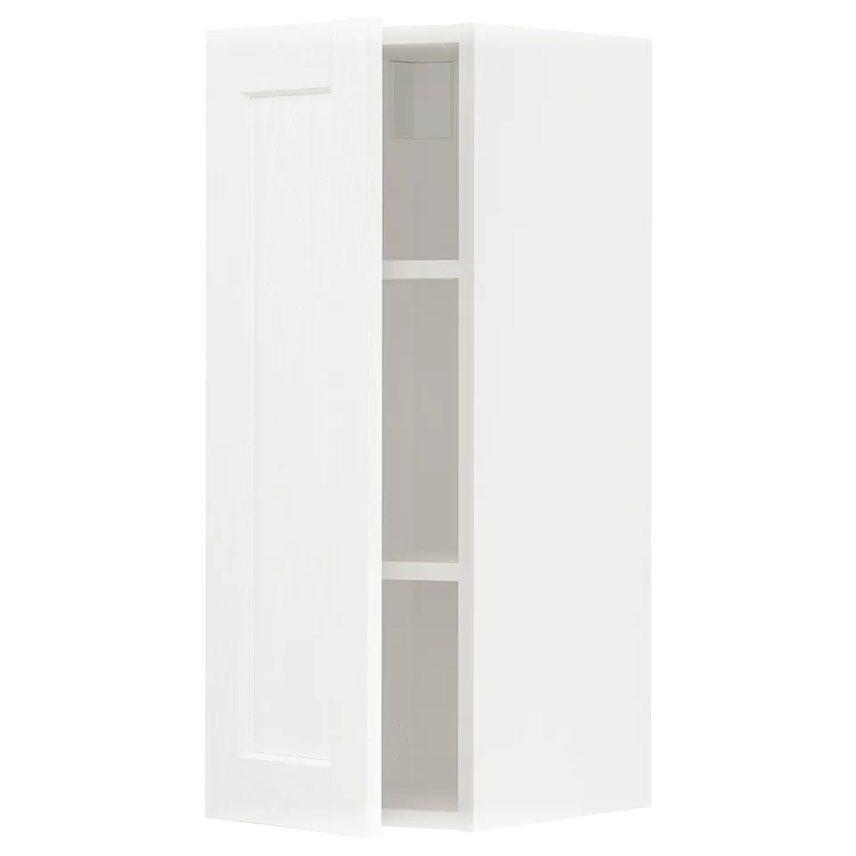 METOD white kitchen cabinet with shelves.