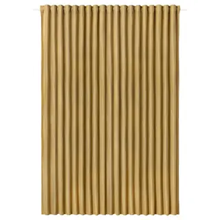 ANNAKAJSA room darkening curtain, 1 piece, yellow-brown/with heading tape, Length 300 x Width 300 cm