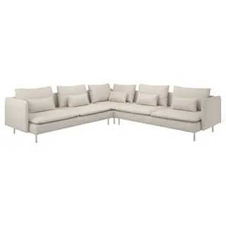 SÖDERHAMN corner sofa, 6-seat, Gunnared beige, Depth 99 cm