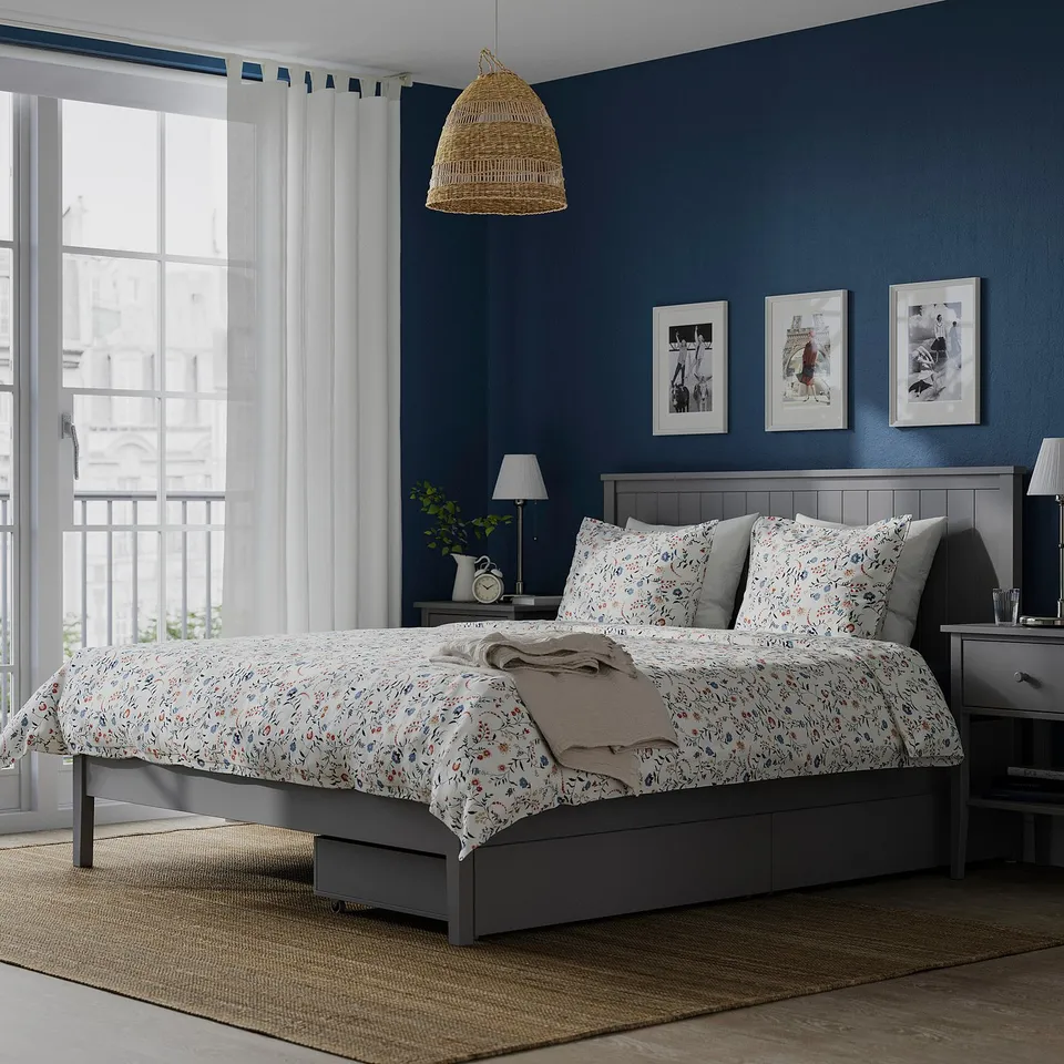 part: GULLABERG bed frame with 2 storage boxes