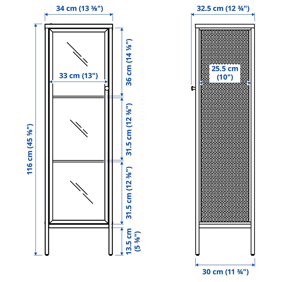 Illustration with measurements for the product: BAGGEBO.