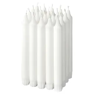 JUBLA unscented household candle, white, Height 19 cm