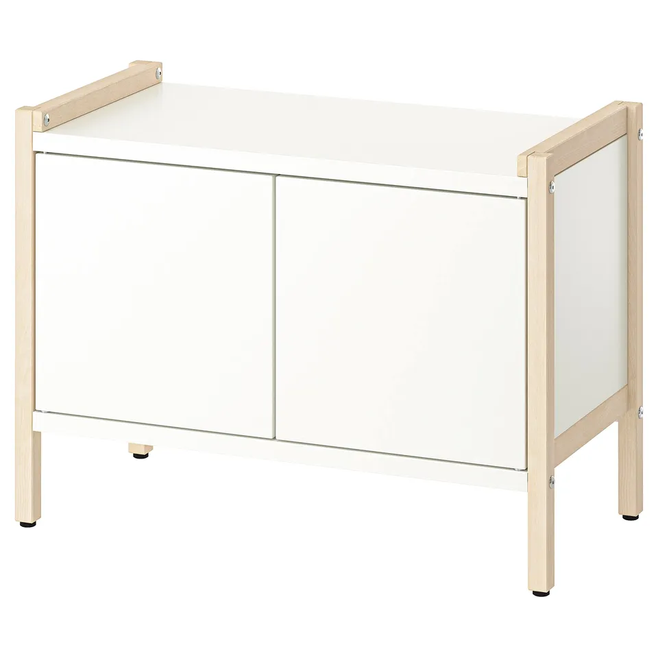 EKENABBEN Cabinet, aspen/white, 70x35x51 cm