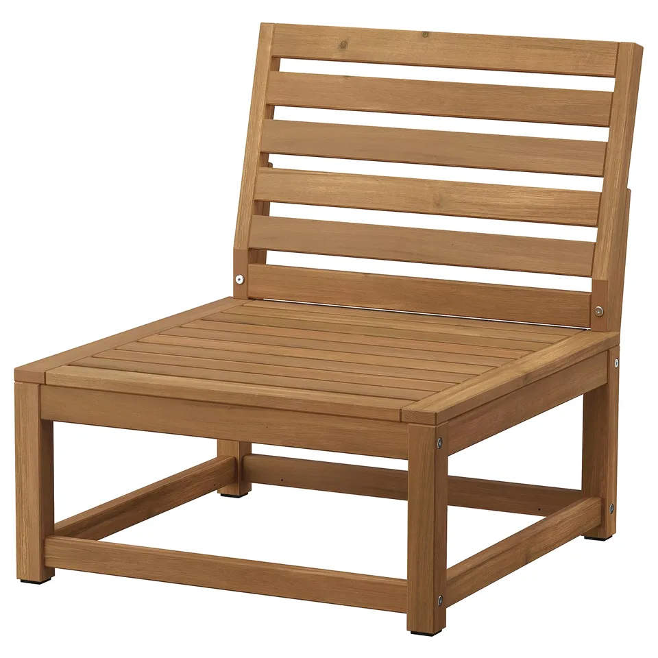 NÄMMARÖ Modular easy chair, light brown stained/outdoor, 63 cm