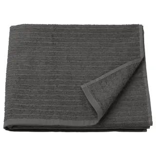 VÅGSJÖN bath towel, dark grey, Length 140 x Width 70 cm