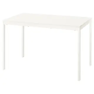 VIHALS extendable table, white, 120/180x74 cm