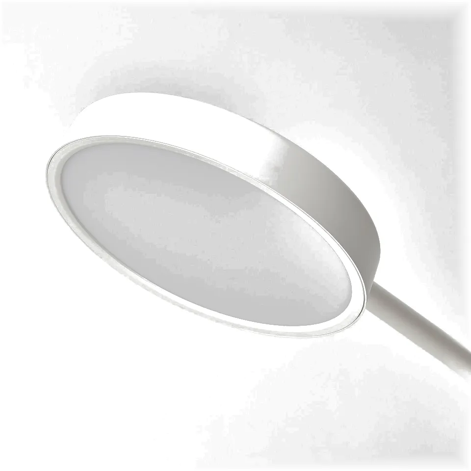 Modern adjustable white desk lamp with sleek design, perfect for working and studying.