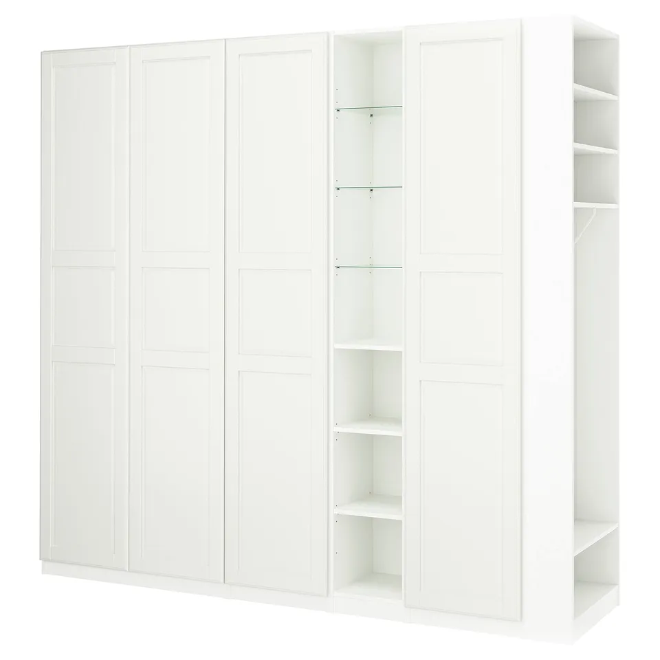 PAX / TYSSEDAL Wardrobe combination, white white/white, 255x60x236 cm
