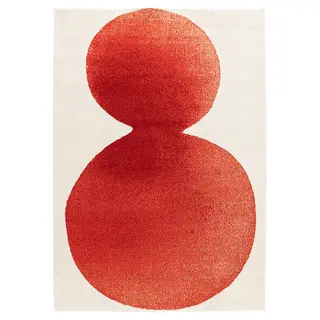 IKEA PS 2026 rug, low pile, off-white/red, 170x240 cm
