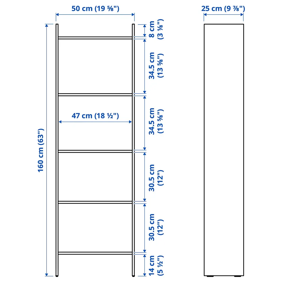 Illustration with measurements for the product: BAGGEBO.