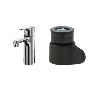 BROGRUND/ÅBÄCKEN set: wash-basin mixer tap + mist nozzle for mixer tap
