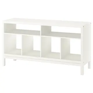 KALLAX tv bench with underframe, white, 147x39x78 cm