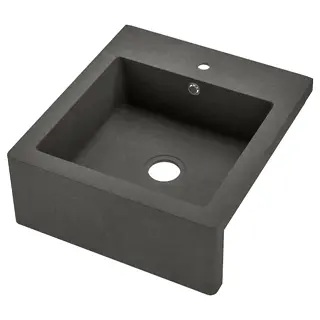 TALLSJÖN sink bowl w visible front, dark grey/stone effect, 60x65 cm