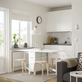 KYRRE/NORDEN set: gateleg table + stool x4