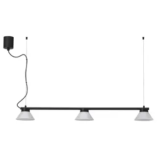 SAMBORD pendant lamp with 3 lamps, black/white, Height 11 x Length 110 cm