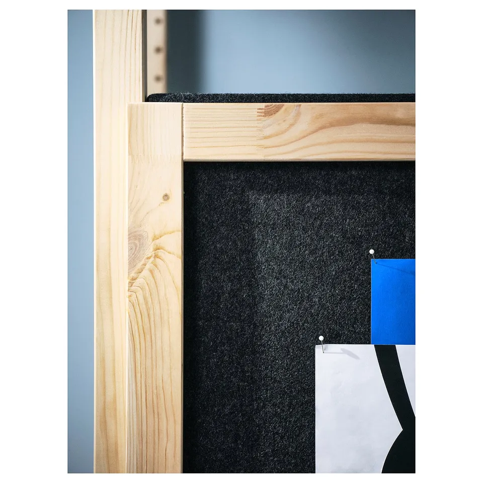 IVAR Shelving unit, with 2 doors pine/felt felt, 89x30x179 cm