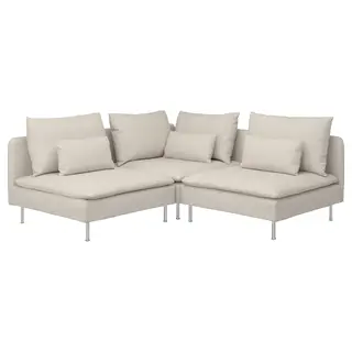 SÖDERHAMN corner sofa, 3-seat, Gunnared beige, Depth 99 cm