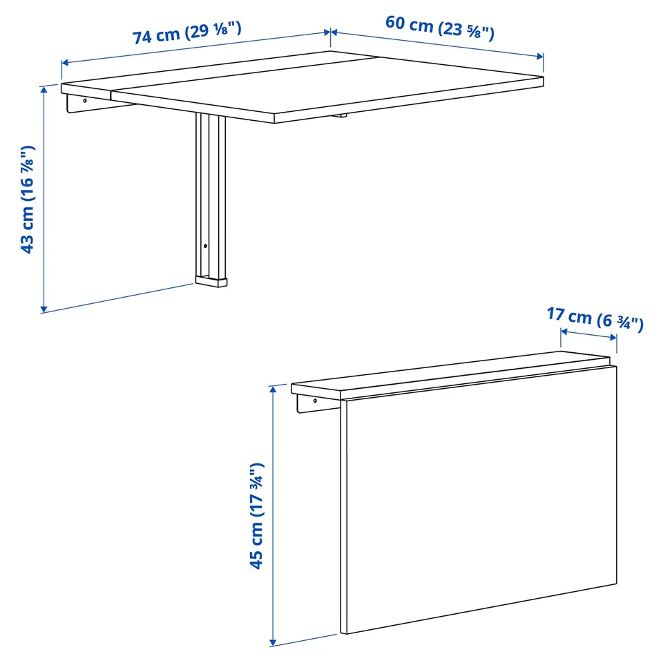 part: NORBERG wall-mounted drop-leaf table