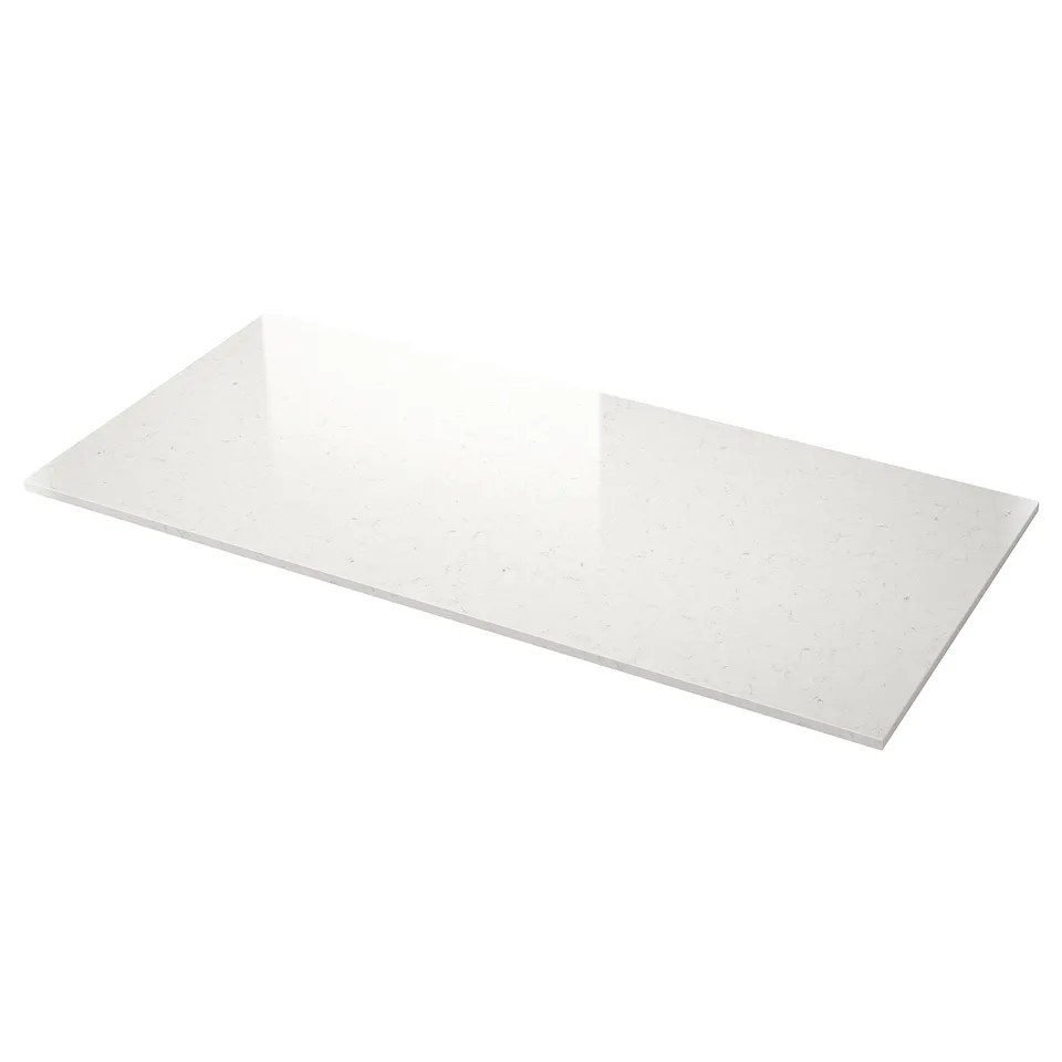 LOCKEBO Custom made worktop, off-white marble effect/glass composite, 1 m²x4.0 cm