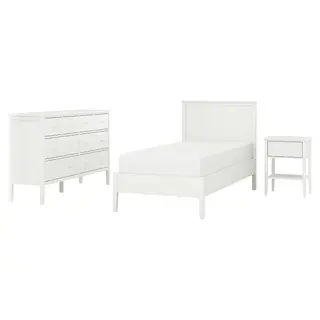 GULLABERG bedroom furniture, set of 3, white, 90x200 cm