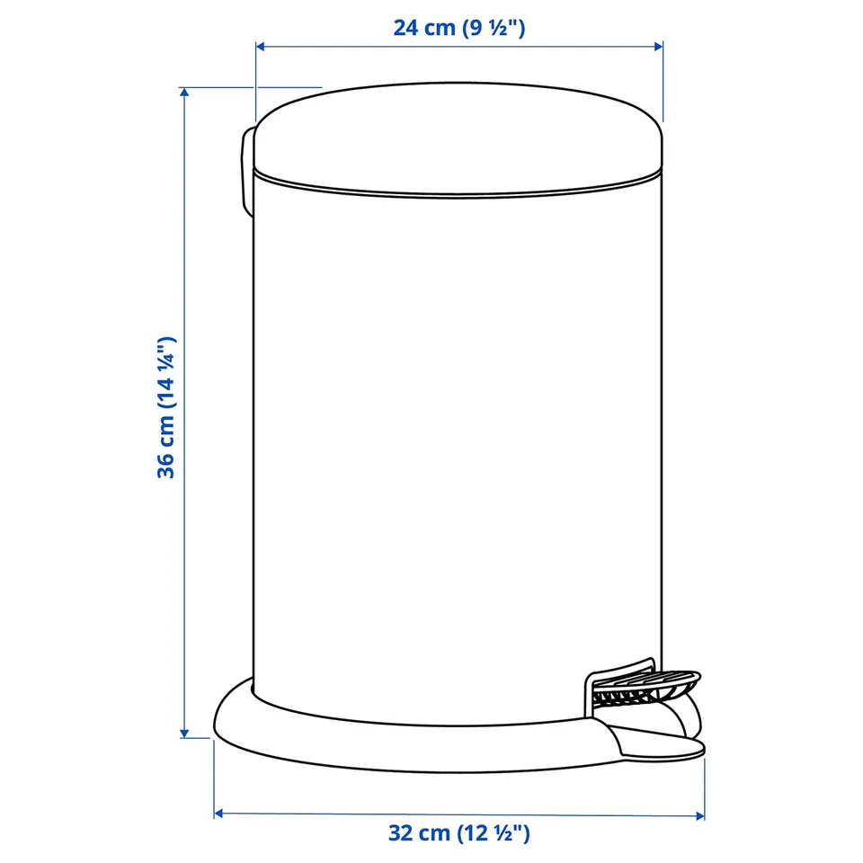 Illustration with measurements for the product: GÅNGSKYFFEL.