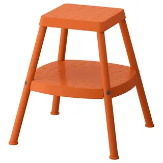 HADDARP step stool, 4-way orange, Depth 43.8 x Height 47 x Width 43.8 cm
