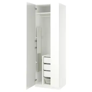PAX / FORSAND wardrobe combination, white/white, 75x60x236 cm