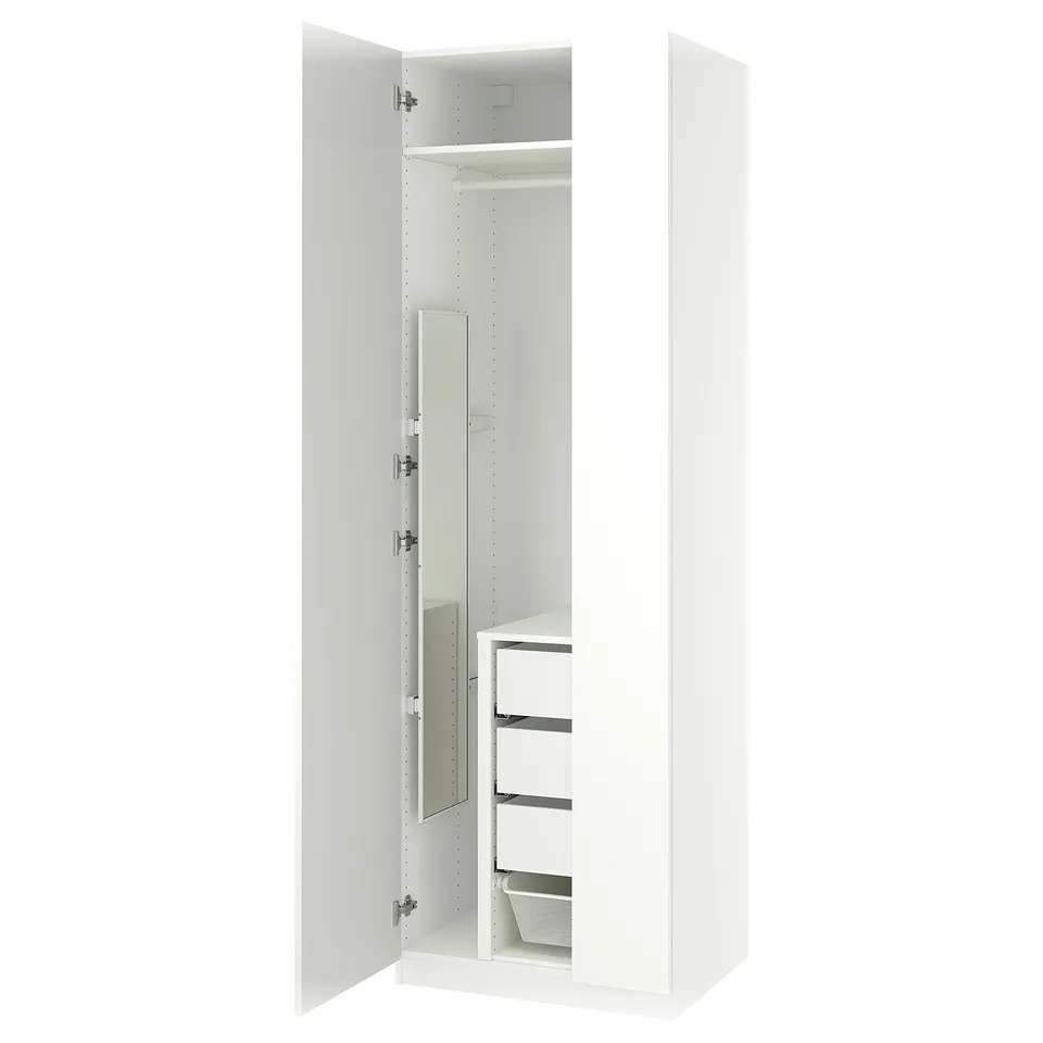 PAX / FORSAND Wardrobe combination, white/white, 75x60x236 cm