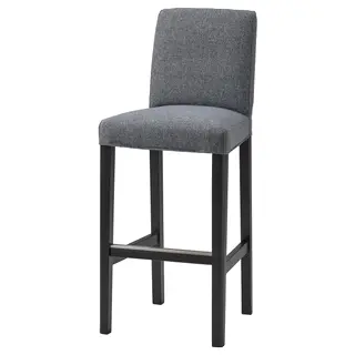 BERGMUND cover for bar stool with backrest, Gunnared medium grey