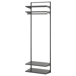 BOAXEL wardrobe combination, anthracite, Width 62.0 x Depth 40.0 x Height 200.6 cm