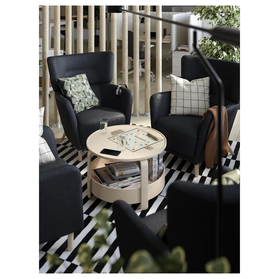 OSKARSHAMN Wing chair, Gunnared black-grey