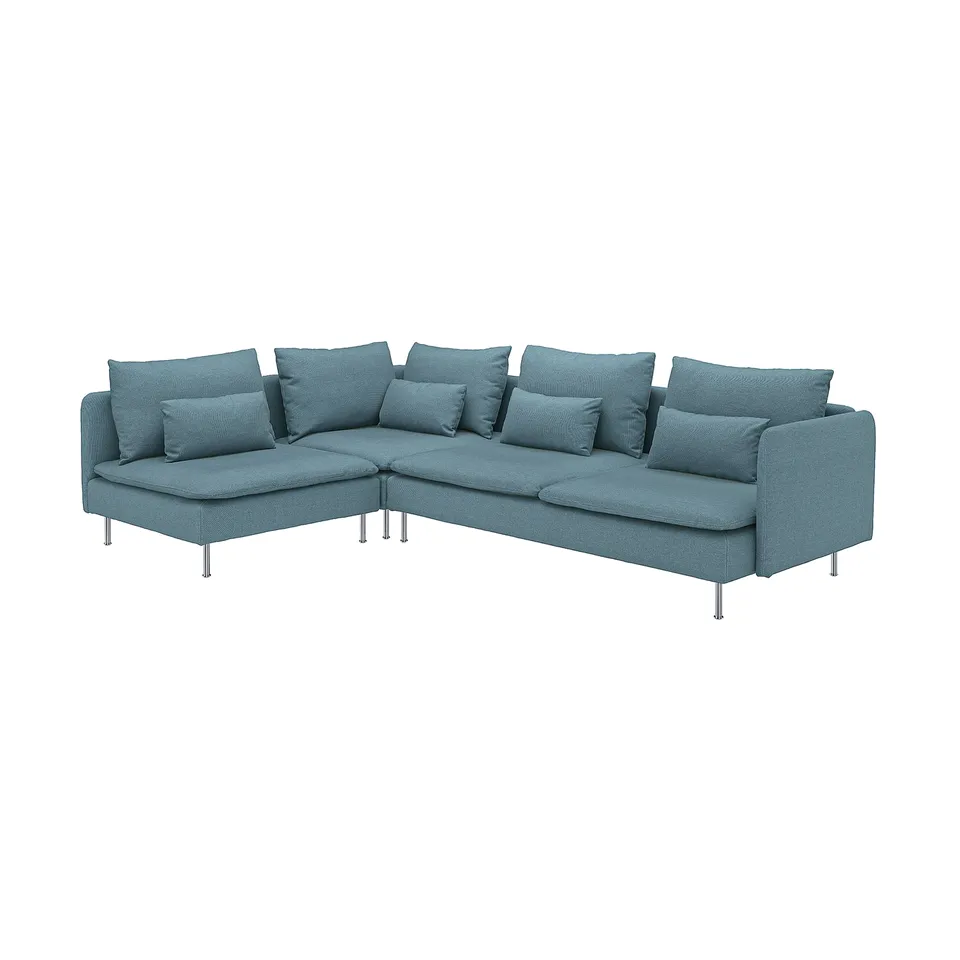 SÖDERHAMN Corner sofa, 4-seat, with open end/Fridtuna dark grey-blue