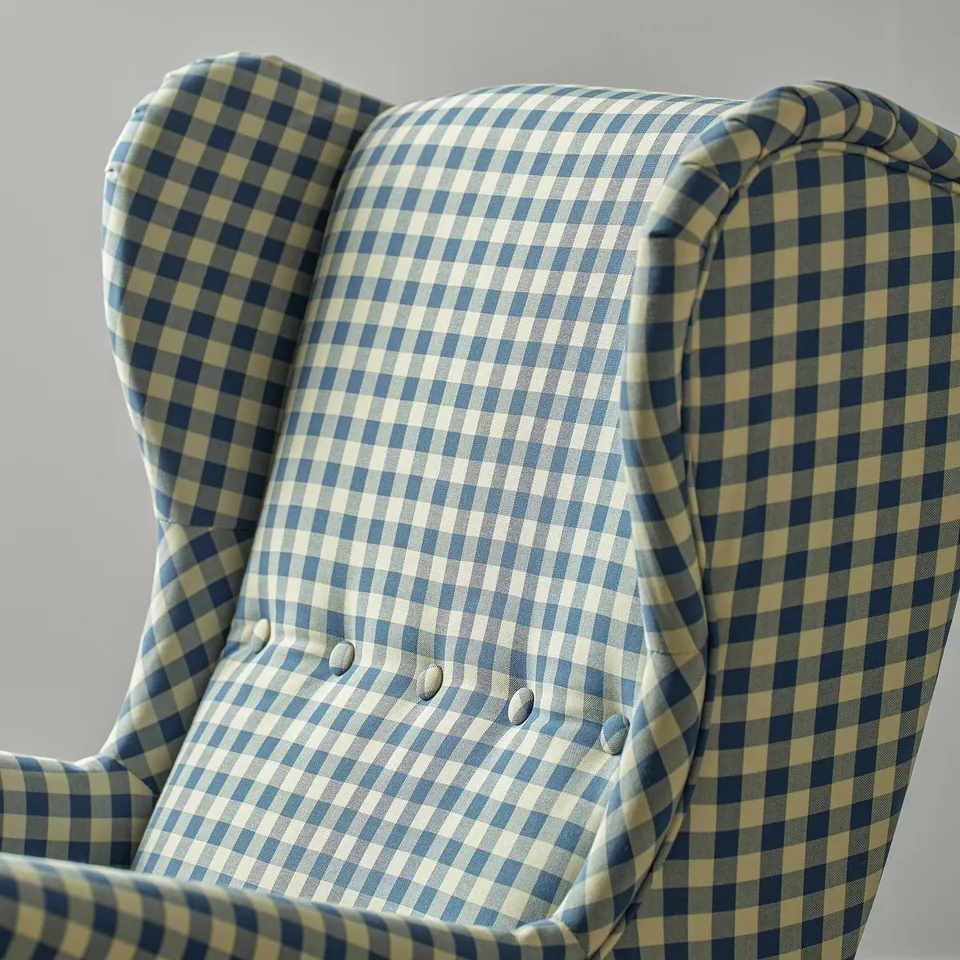 STRANDMON Wing chair, Sulviken blue/beige