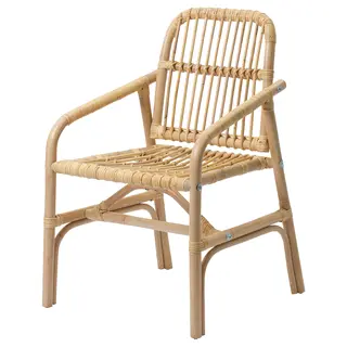 SALNÖ chair with armrests, rattan