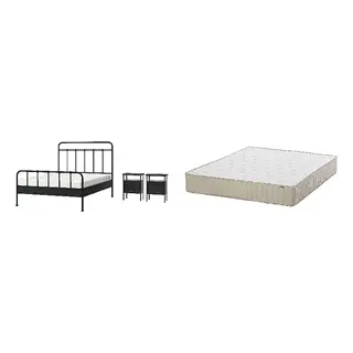 STJÄRNÖ/VATNESTRÖM Bed with 26cm thick mattress, pocket sprung, natural materials,5 comfort zones, firm