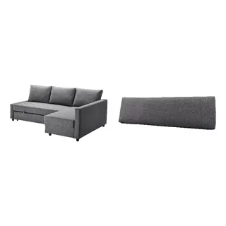 FRIHETEN/KLAGSHAMN set: corner sofa-bed with storage + back cushion