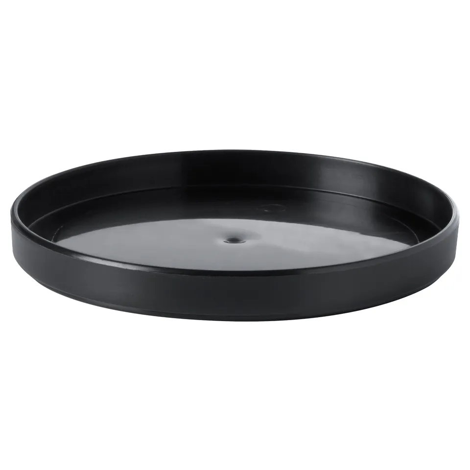 Black plastic drip tray for cutlery stands or utensil racks.