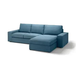 KIVIK 3-seat sofa with chaise longue, Tallmyra blue, Height 83 cm