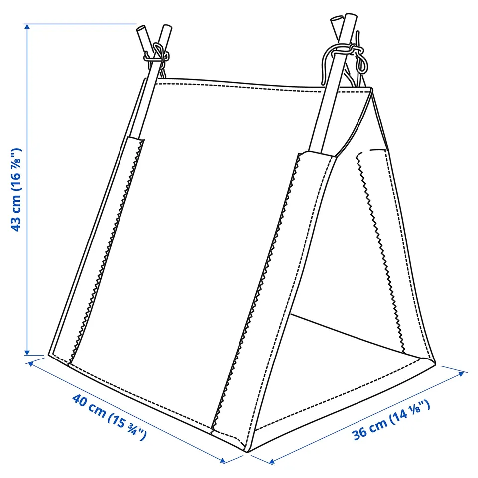Illustration with measurements for the product: UTSÅDD.
