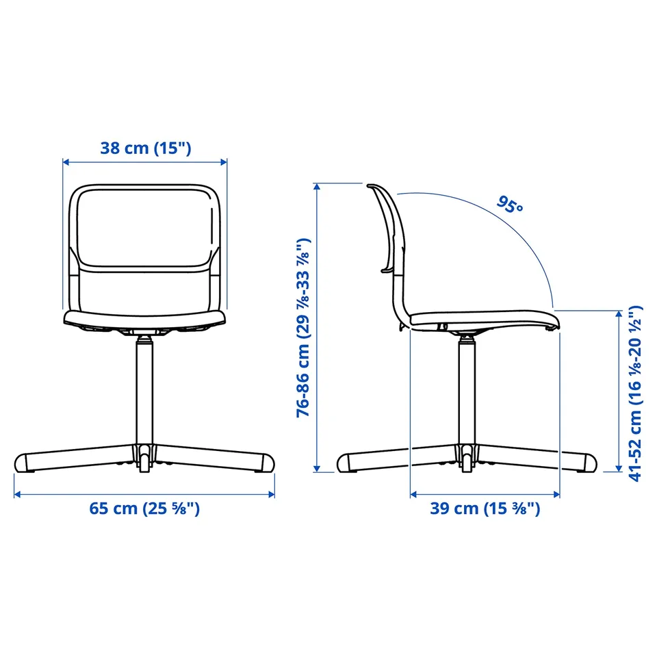 Illustration with measurements for the product: TORALD.